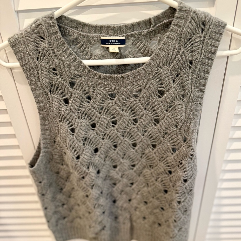 J. Crew Gray Cashmere Sleeveless Sweater